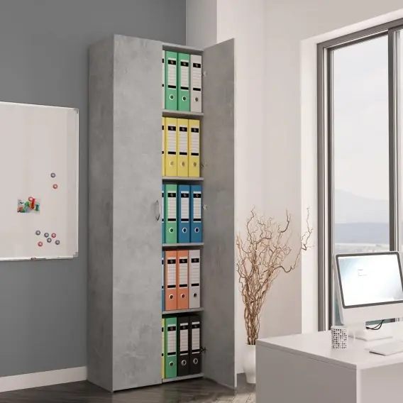Bestseller Szafa biurowa, betonowy szary, 60x32x190 cm, płyta wiórowa Lumarko! - Hurtownia wielobranżowa Lumarko